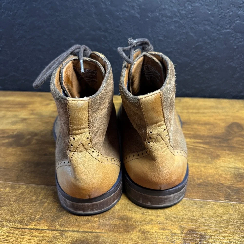 Mark Nason‎ Wingtip SN225089 Tan Leather Suede Brogue Boots Mens 9.5